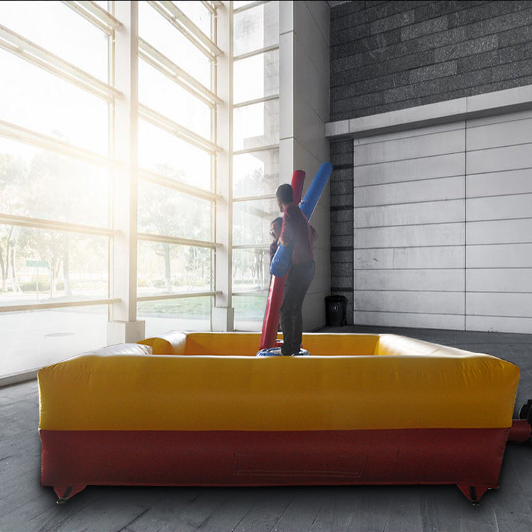 KeepFuns Inflatable fun battle table, yellow and red contrasting outdoor team building game props, parent-child interactive inflatable sports facilities