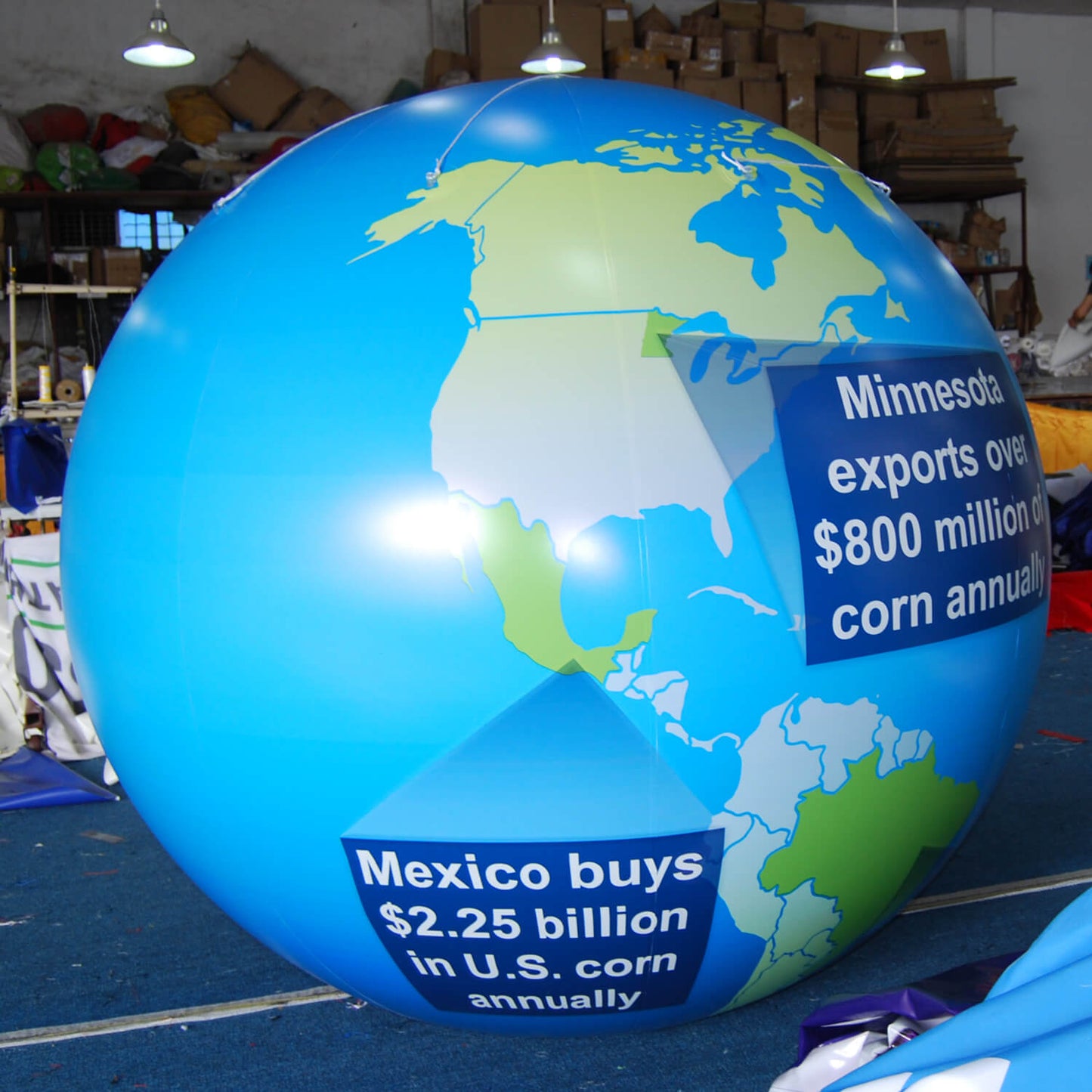 KeepFuns Inflatable globe for geography science promotion, Minnesota corn export promotion, large teaching display props