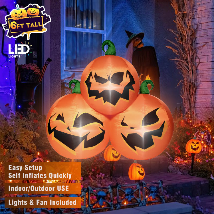 Inflatable Halloween Pumpkin Combo, Halloween Decorations Outdoor Inflatables Pumpkin,Halloween Blow Up Yard Outdoor Decorations