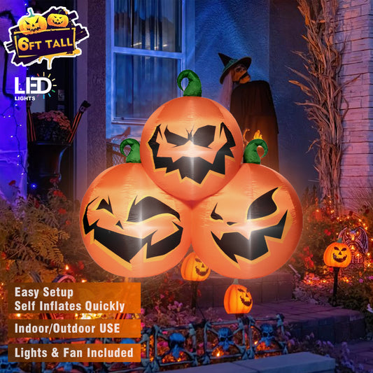 Inflatable Halloween Pumpkin Combo, Halloween Decorations Outdoor Inflatables Pumpkin,Halloween Blow Up Yard Outdoor Decorations