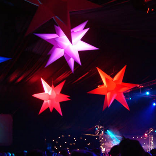 KeepFuns Inflatable star-shaped lamp post for stage decoration, multi-color luminous inflatable lamp tube, hanging star inflatable model for party activities