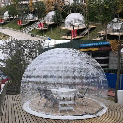 KeepFuns Inflatable Bubble House Tent Transparent Single Tunnel Bubble House Dome Camping Cabin with Blower Suitable for Indoor and Outdoor Family Backyard Camping Outdoor Transparent Starry Sky Tent