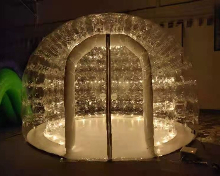 KeepFuns Inflatable Bubble House Tent Transparent Single Tunnel Bubble House Dome Camping Cabin with Blower Suitable for Indoor and Outdoor Family Backyard Camping Outdoor Transparent Starry Sky Tent