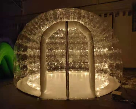 KeepFuns Inflatable Bubble House Tent Transparent Single Tunnel Bubble House Dome Camping Cabin with Blower Suitable for Indoor and Outdoor Family Backyard Camping Outdoor Transparent Starry Sky Tent
