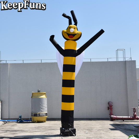KeepFuns Bee Shape Inflatable Dancer Advertising Model Activity Drainage Inflatable Model Outdoor Promotional Props