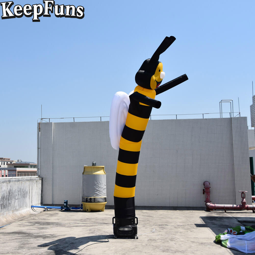 KeepFuns Bee Shape Inflatable Dancer Advertising Model Activity Drainage Inflatable Model Outdoor Promotional Props