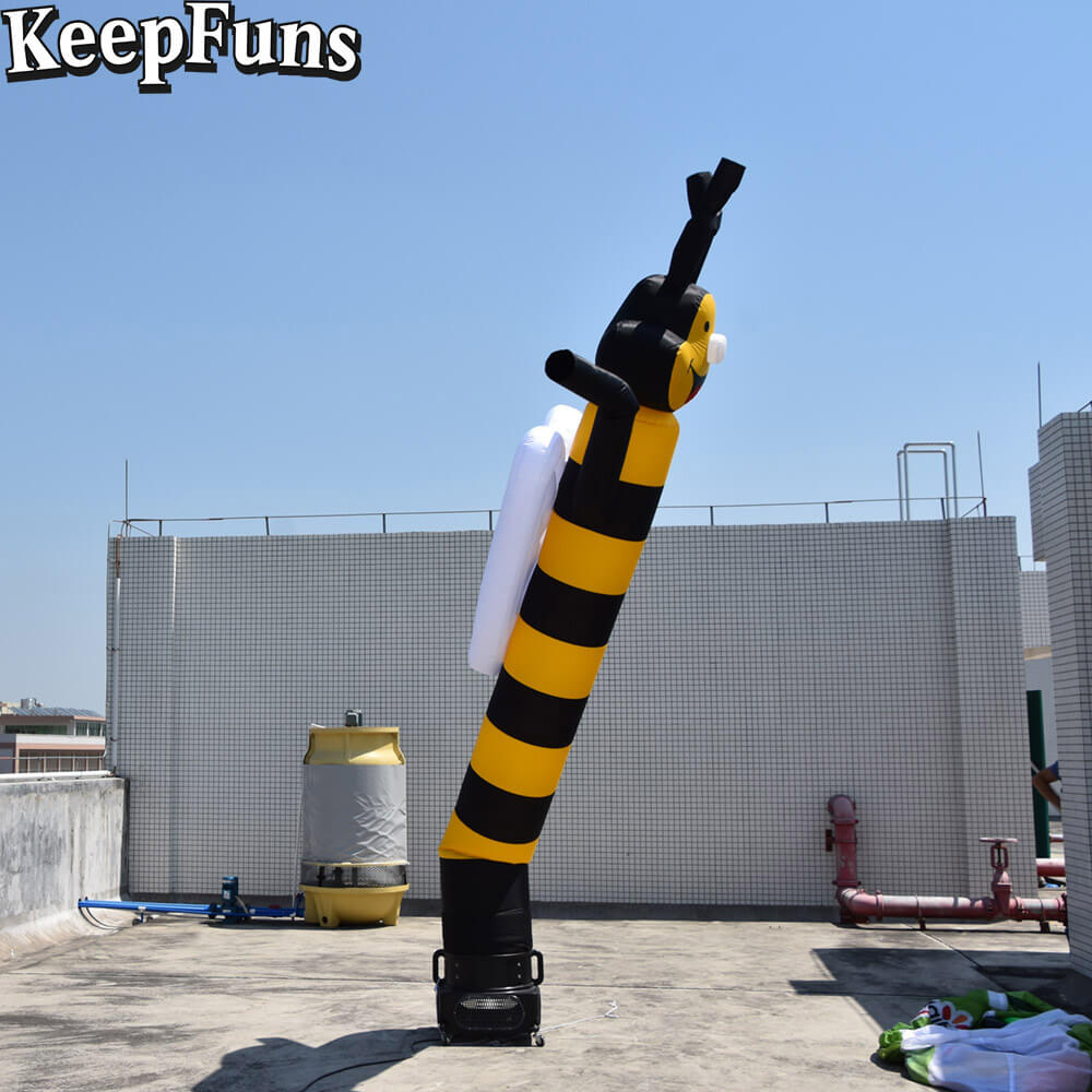 KeepFuns Bee Shape Inflatable Dancer Advertising Model Activity Drainage Inflatable Model Outdoor Promotional Props