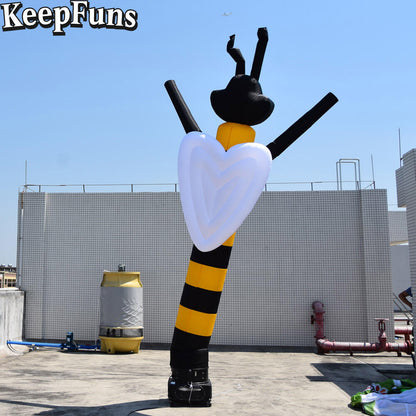 KeepFuns Bee Shape Inflatable Dancer Advertising Model Activity Drainage Inflatable Model Outdoor Promotional Props