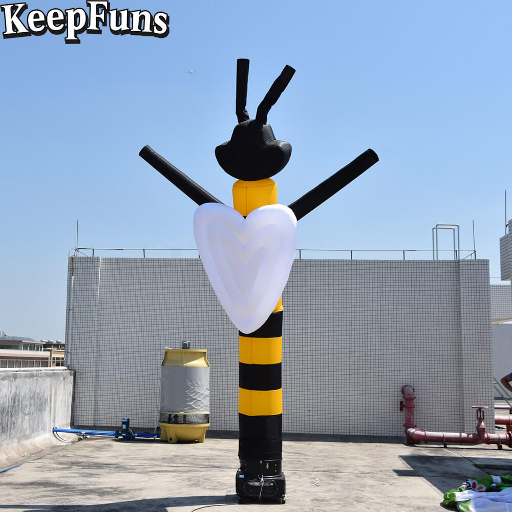 KeepFuns Bee Shape Inflatable Dancer Advertising Model Activity Drainage Inflatable Model Outdoor Promotional Props