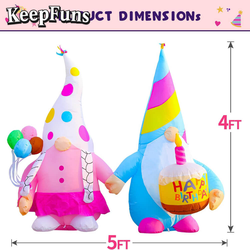 KeepFuns Birthday Elf Couple Inflatable Decoration - Outdoor Garden Birthday Party Inflatable Model