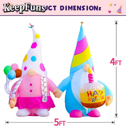 KeepFuns Birthday Elf Couple Inflatable Decoration - Outdoor Garden Birthday Party Inflatable Model