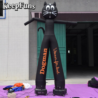 KeepFuns Black Cat Shaped Inflatable Dancer Advertising Model Activity Drainage Inflatable Model Outdoor Promotional Props