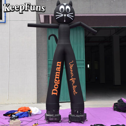 KeepFuns Black Cat Shaped Inflatable Dancer Advertising Model Activity Drainage Inflatable Model Outdoor Promotional Props