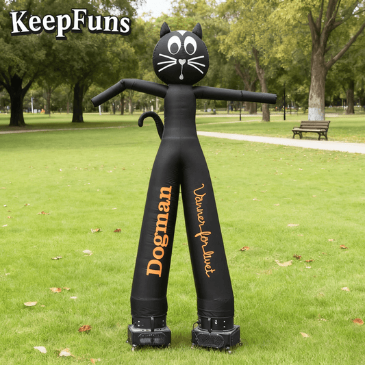 KeepFuns Black Cat Shaped Inflatable Dancer Advertising Model Activity Drainage Inflatable Model Outdoor Promotional Props