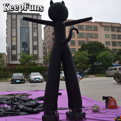 KeepFuns Black Cat Shaped Inflatable Dancer Advertising Model Activity Drainage Inflatable Model Outdoor Promotional Props