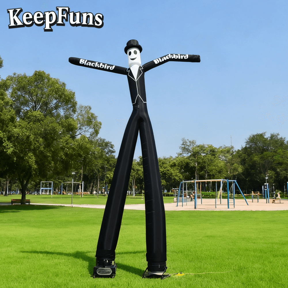 KeepFuns Blackbird Gentleman Shape Inflatable Dancer Advertising Model Activity Drainage Inflatable Model Outdoor Promotional Props