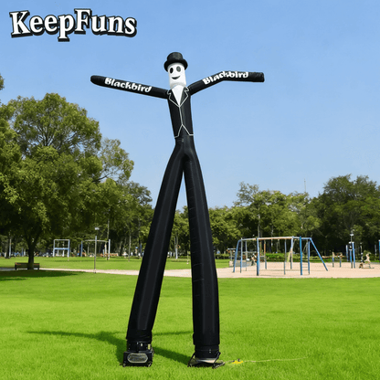KeepFuns Blackbird Gentleman Shape Inflatable Dancer Advertising Model Activity Drainage Inflatable Model Outdoor Promotional Props