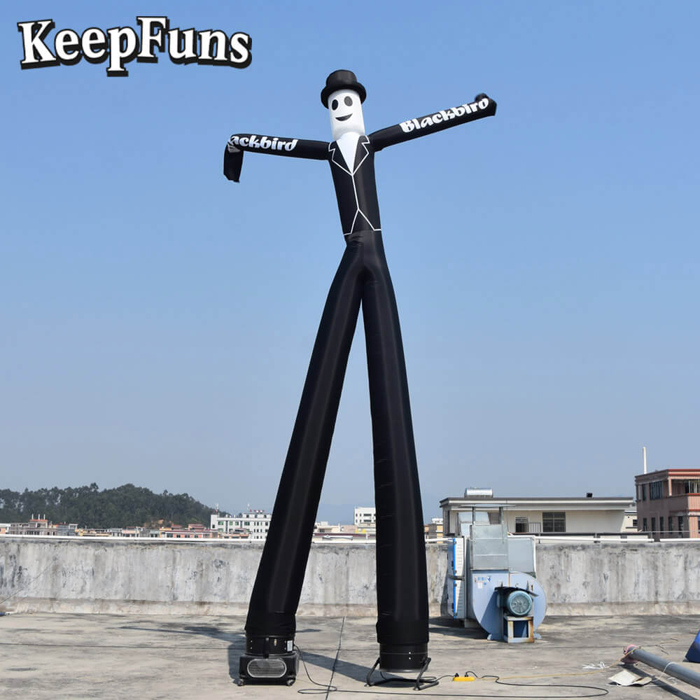KeepFuns Blackbird Gentleman Shape Inflatable Dancer Advertising Model Activity Drainage Inflatable Model Outdoor Promotional Props