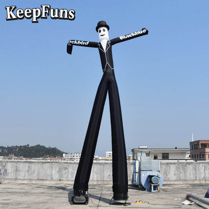 KeepFuns Blackbird Gentleman Shape Inflatable Dancer Advertising Model Activity Drainage Inflatable Model Outdoor Promotional Props