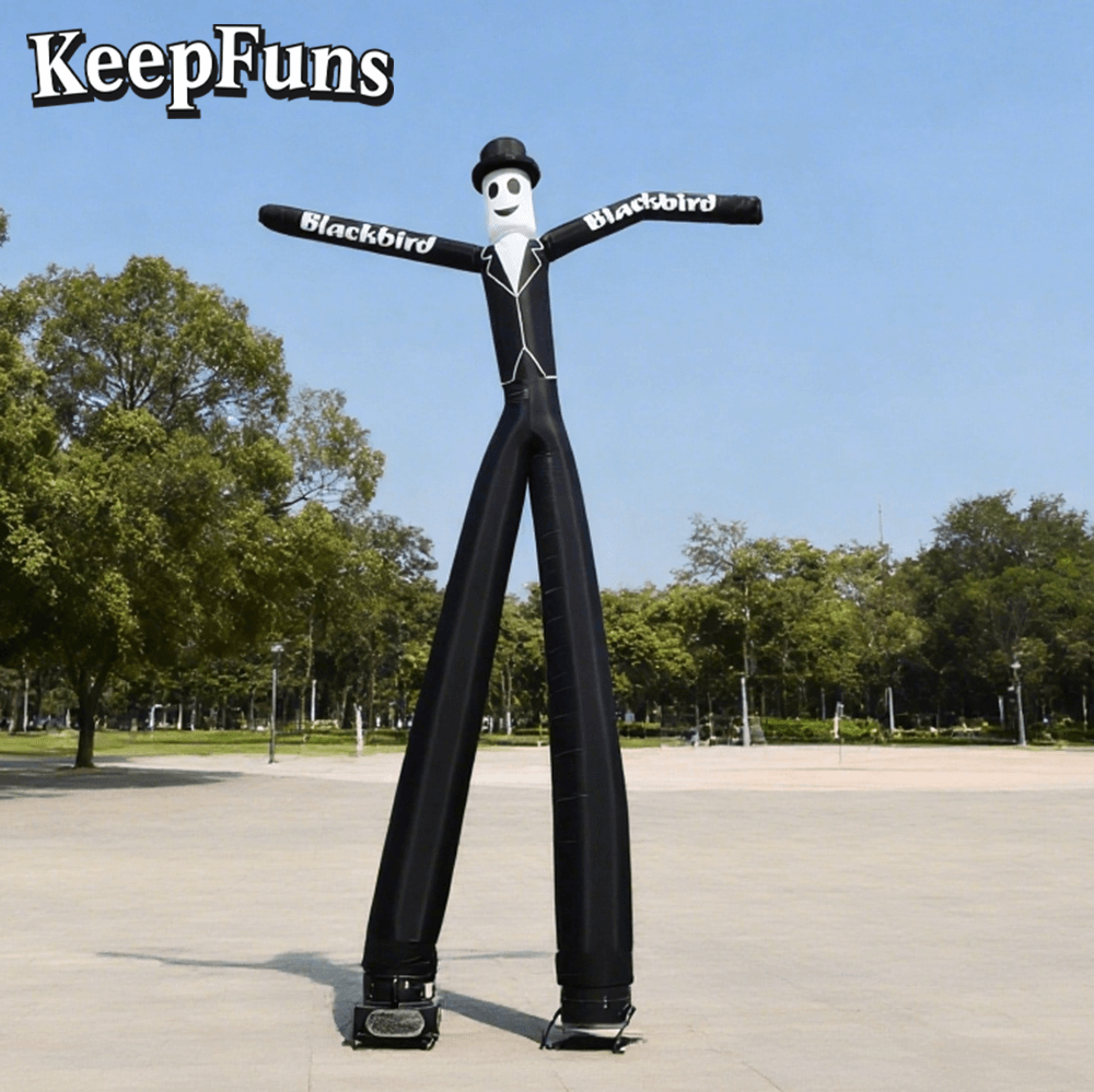 KeepFuns Blackbird Gentleman Shape Inflatable Dancer Advertising Model Activity Drainage Inflatable Model Outdoor Promotional Props