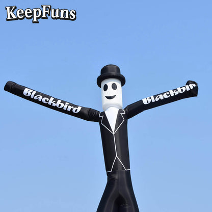 KeepFuns Blackbird Gentleman Shape Inflatable Dancer Advertising Model Activity Drainage Inflatable Model Outdoor Promotional Props