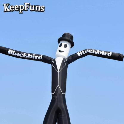 KeepFuns Blackbird Gentleman Shape Inflatable Dancer Advertising Model Activity Drainage Inflatable Model Outdoor Promotional Props