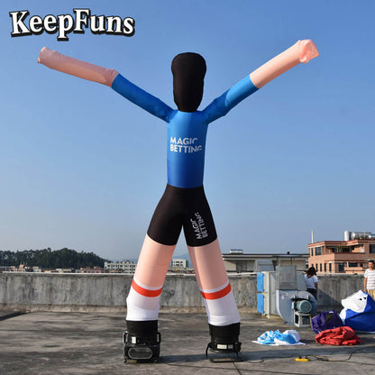 KeepFuns Blue Inflatable Dancer Advertising Model Sports Events / Commercial Activities Drainage Inflatable Model