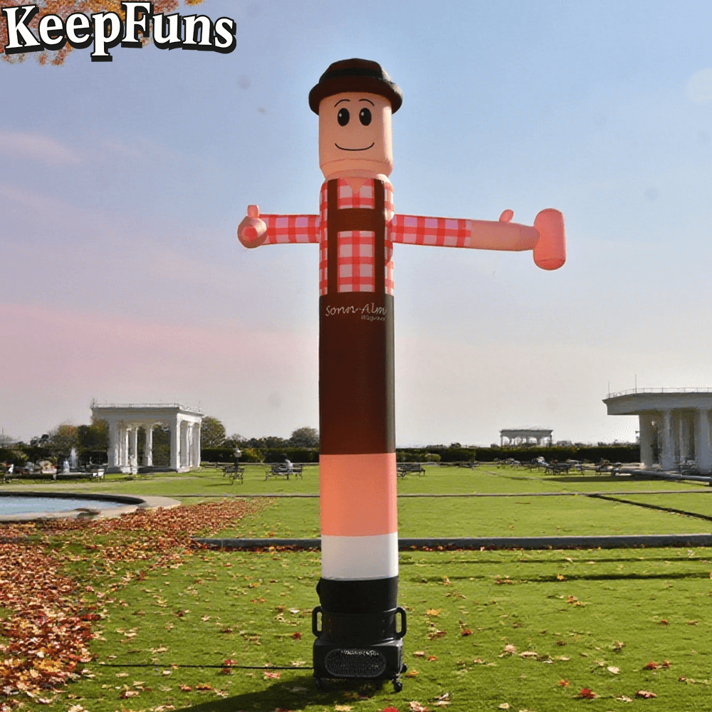 KeepFuns Cartoon Worker Shape Inflatable Dancer Advertising Model Activity Drainage Inflatable Model Outdoor Promotional Props