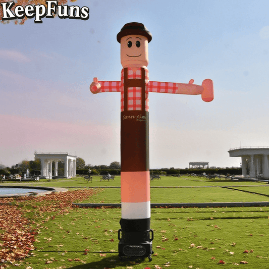 KeepFuns Cartoon Worker Shape Inflatable Dancer Advertising Model Activity Drainage Inflatable Model Outdoor Promotional Props