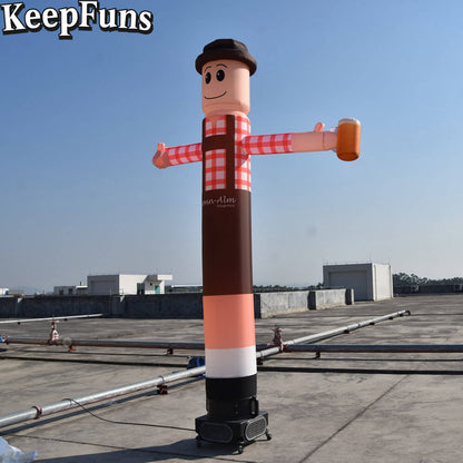 KeepFuns Cartoon Worker Shape Inflatable Dancer Advertising Model Activity Drainage Inflatable Model Outdoor Promotional Props