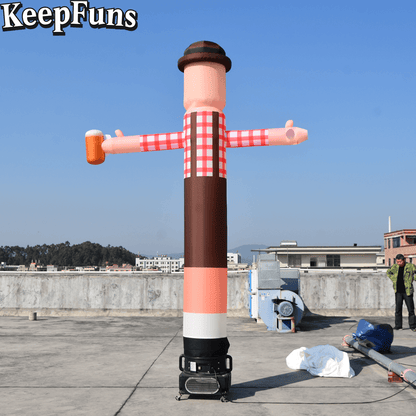 KeepFuns Cartoon Worker Shape Inflatable Dancer Advertising Model Activity Drainage Inflatable Model Outdoor Promotional Props