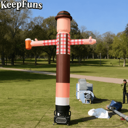 KeepFuns Cartoon Worker Shape Inflatable Dancer Advertising Model Activity Drainage Inflatable Model Outdoor Promotional Props