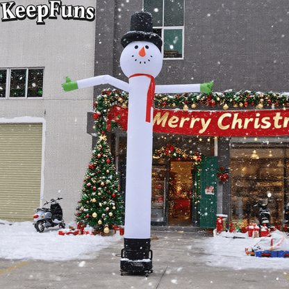 KeepFuns Christmas Snowman Inflatable Dancing Star Advertising Model Holiday Decoration Inflatable Model Outdoor Christmas Drainage Props