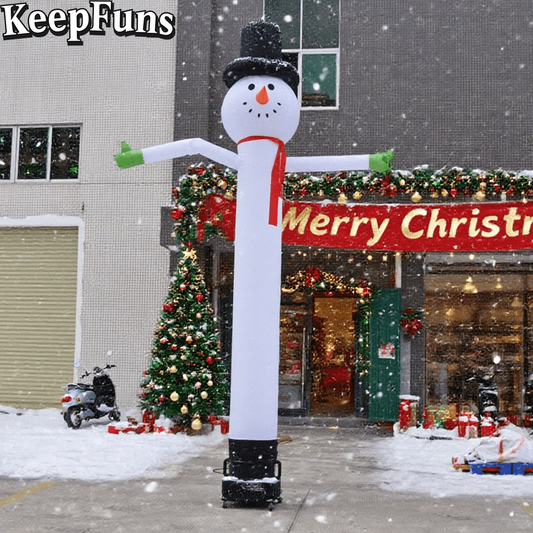 KeepFuns Christmas Snowman Inflatable Dancing Star Advertising Model Holiday Decoration Inflatable Model Outdoor Christmas Drainage Props