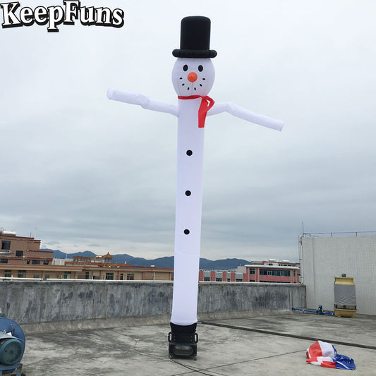 KeepFuns Christmas Snowman Inflatable Dancing Star Advertising Model Holiday Drainage Inflatable Model Outdoor Christmas Decoration Props