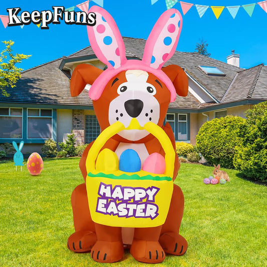 KeepFuns Cute Dog Easter Inflatable Decoration Shopping Mall Holiday Event Diversion Inflatable Model