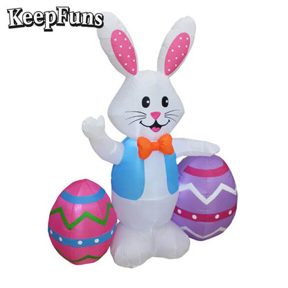 KeepFuns Easter Bunny Egg Inflatable Decoration - Outdoor Lawn Indoor Activity Inflatable Model