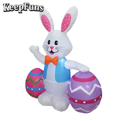 KeepFuns Easter Bunny Egg Inflatable Decoration - Outdoor Lawn Indoor Activity Inflatable Model