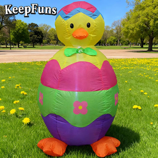 KeepFuns Easter Duckling Egg Inflatable Decoration - Outdoor Garden Festival Celebration Inflatable Model