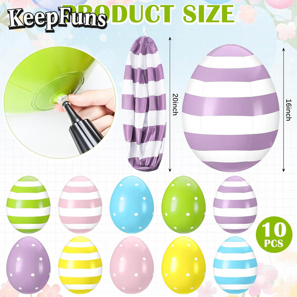 KeepFuns Easter Egg Inflatable Decoration - Inflatable Model for Indoor and Outdoor Festive Atmosphere Decoration