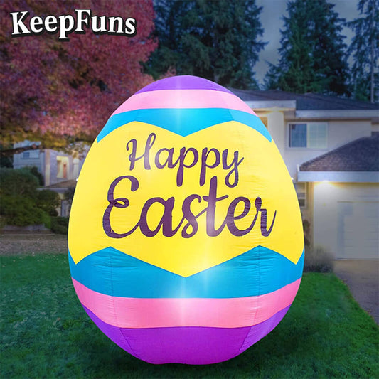 KeepFuns Easter Egg Inflatable Decoration - Outdoor Yard Festive Atmosphere Decoration Inflatable