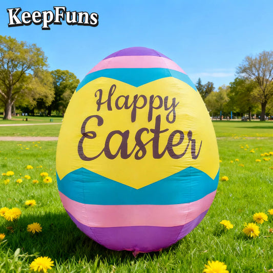KeepFuns Easter Egg Inflatable Decoration - Outdoor Yard Festive Atmosphere Decoration Inflatable