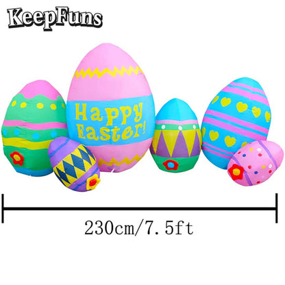 KeepFuns Easter Egg Inflatable Decoration Set - Inflatable Model for Outdoor, Yard and Indoor Holiday Decorations