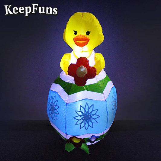 KeepFuns Easter Rubber Duck Egg Inflatable Decoration - Outdoor Garden Festival Celebration Inflatable Model