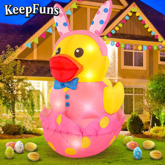 KeepFuns Easter Yellow Duck Inflatable Decoration Outdoor Courtyard Indoor Shopping Mall Festival Inflatable Model