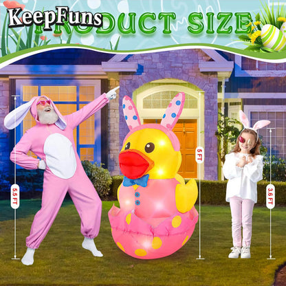 KeepFuns Easter Yellow Duck Inflatable Decoration Outdoor Courtyard Indoor Shopping Mall Festival Inflatable Model