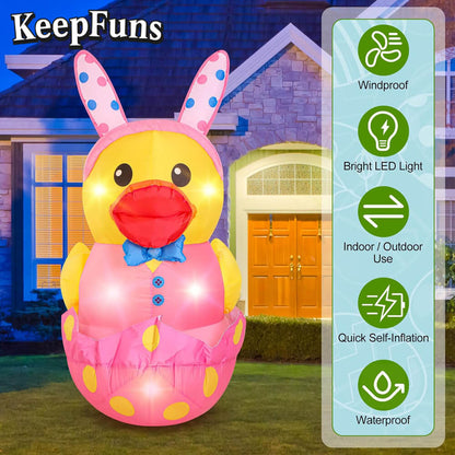 KeepFuns Easter Yellow Duck Inflatable Decoration Outdoor Courtyard Indoor Shopping Mall Festival Inflatable Model