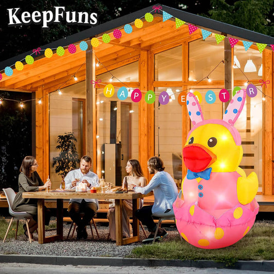 KeepFuns Easter Yellow Duck Inflatable Decoration Outdoor Courtyard Indoor Shopping Mall Festival Inflatable Model