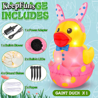 KeepFuns Easter Yellow Duck Inflatable Decoration Outdoor Courtyard Indoor Shopping Mall Festival Inflatable Model