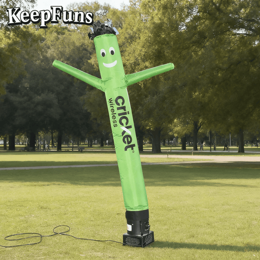 KeepFuns Green Cartoon Dancer Advertising Model Cricket Wireless Activity Drainage Inflatable Model Outdoor Promotional Props